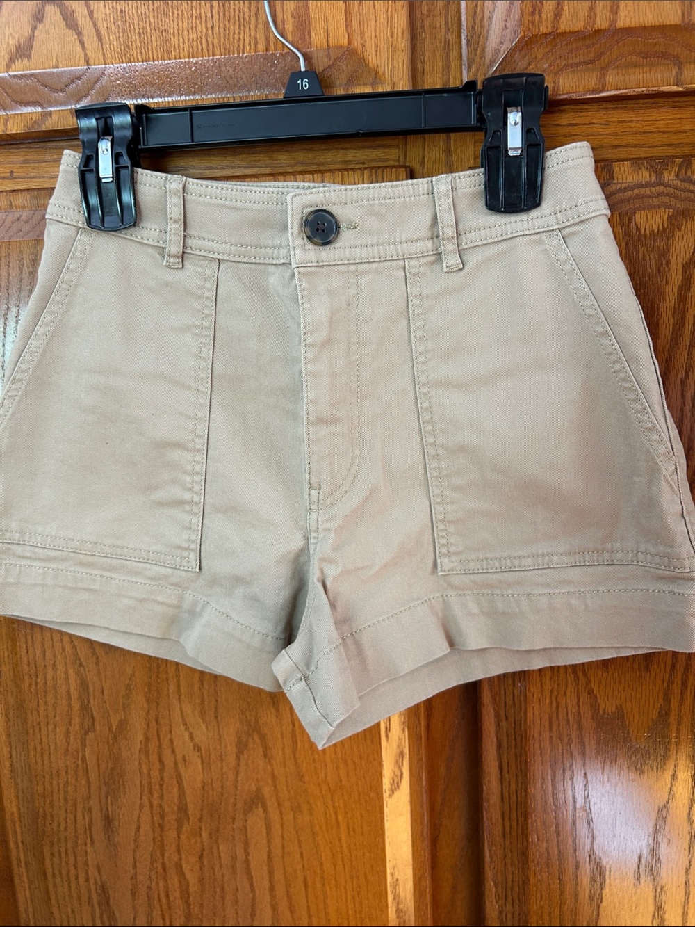 H&M Khaki Utility Cotton Bermuda Shorts